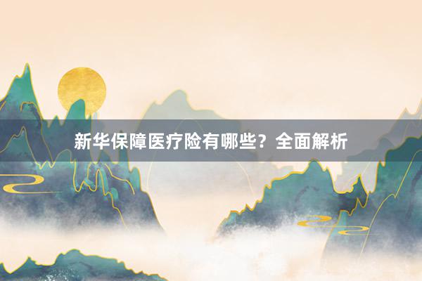 新华保障医疗险有哪些？全面解析